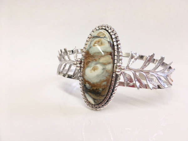 You are the Rainforest - Seven Dwarfs Turquoise & Sterling silver cuff bracelet