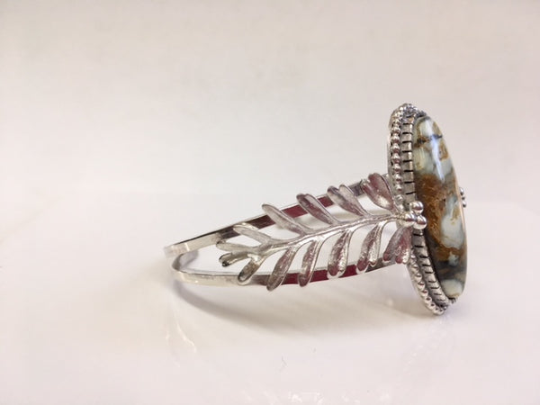 You are the Rainforest - Seven Dwarfs Turquoise & Sterling silver cuff bracelet