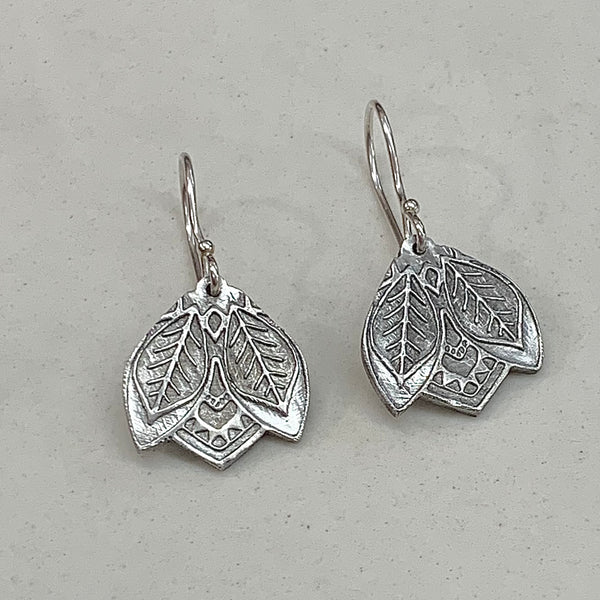 Pewter Collection - inverted fan - earrings