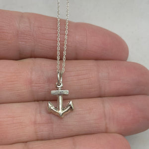 Ship Shape - tiny anchor charm/necklace