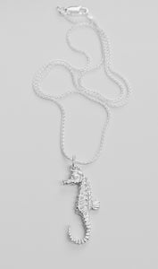 Aqua Equestrian - Sterling silver seahorse necklace