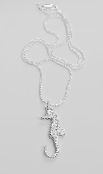 Aqua Equestrian - Sterling silver seahorse necklace