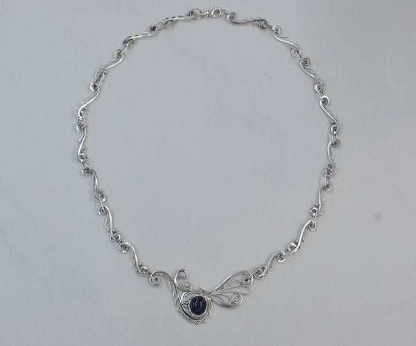 Ballata in Blue - Sapphire & filigree necklace