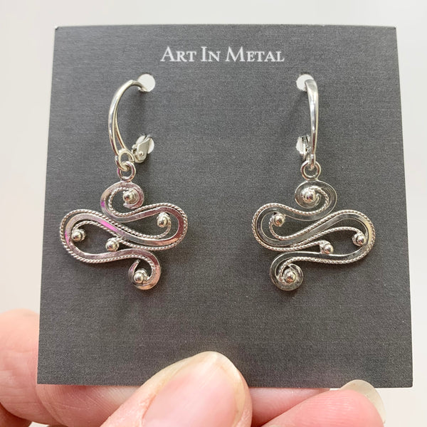 Segue - Sterling silver filigree ear pendants