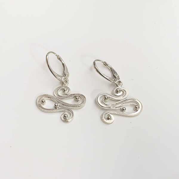 Segue - Sterling silver filigree ear pendants