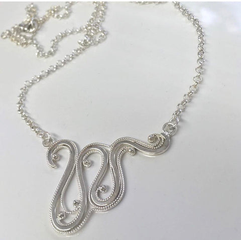 Segue - Sterling silver filigree necklace