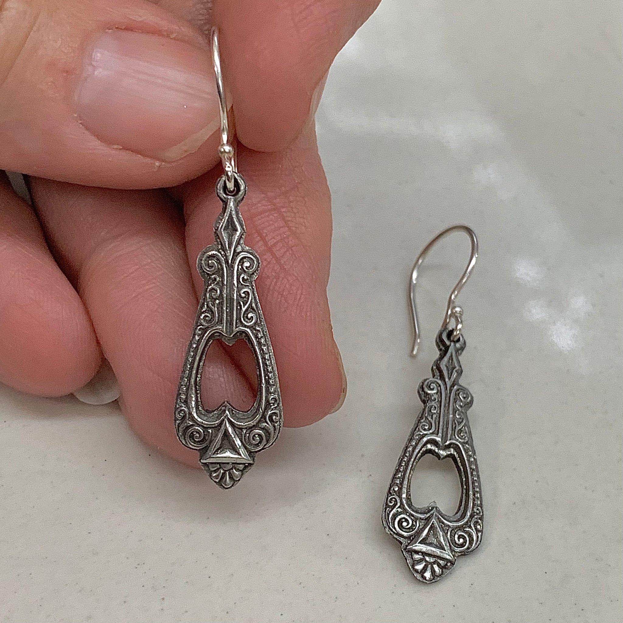 Pewter Collection, Springing forth earrings