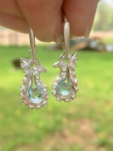 Blue Topaz - Tentacle earrings