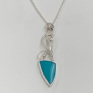 Azure Waltz - Opal pendant or necklace in Sterling silver