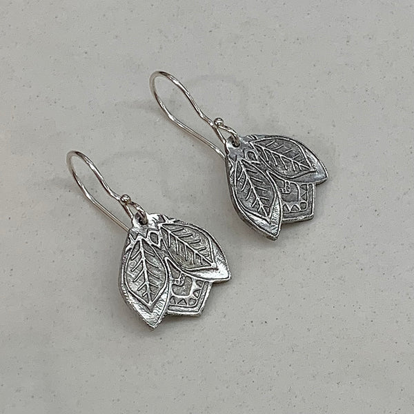 Pewter Collection - inverted fan - earrings