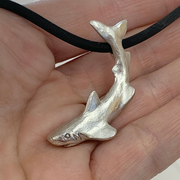 Potential -Shark pendant in Sterling silver or Bronze