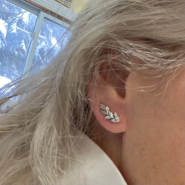 Leafy ear climber -earrings