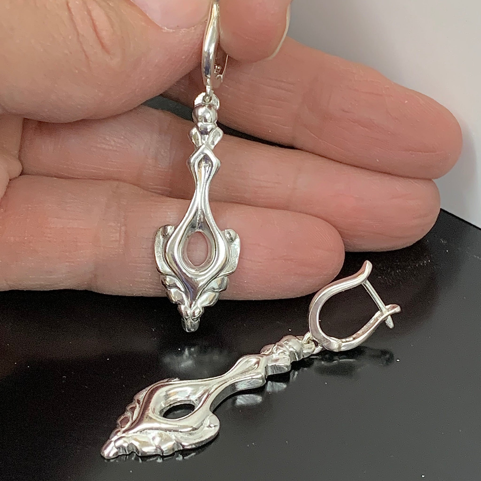 Art Nouveau inspired ear pendants