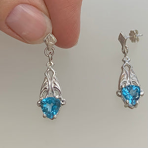Victorian Blue Topaz drop earrings