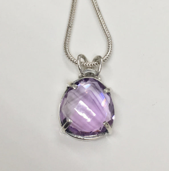 Simplicity - Amethyst pendant in Sterling silver
