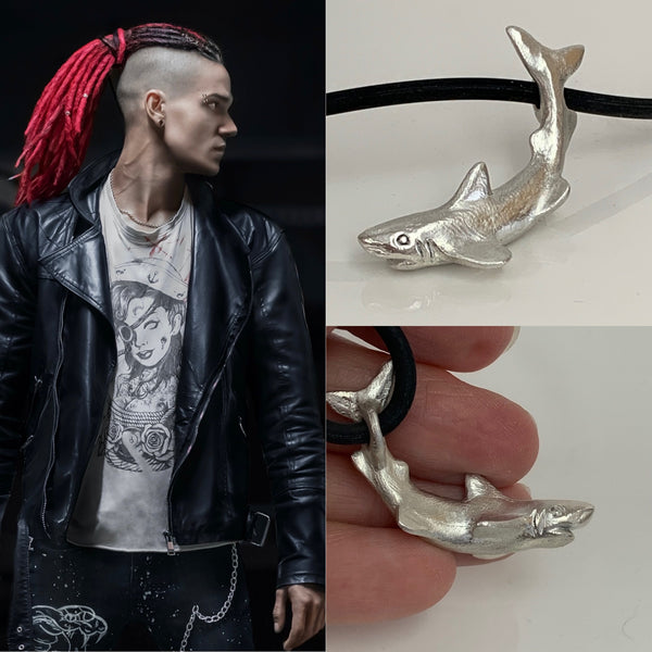 Potential -Shark pendant in Sterling silver or Bronze