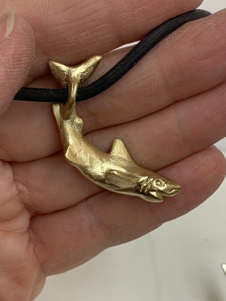 Potential -Shark pendant in Sterling silver or Bronze