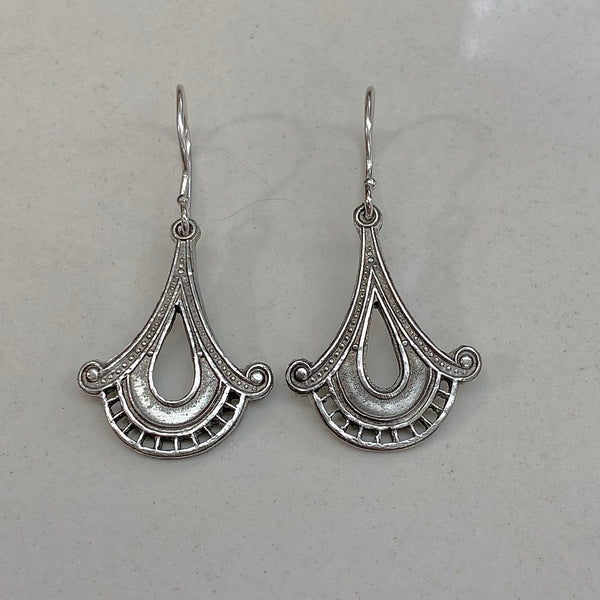 Pewter collection, Victorian teardrop earrings