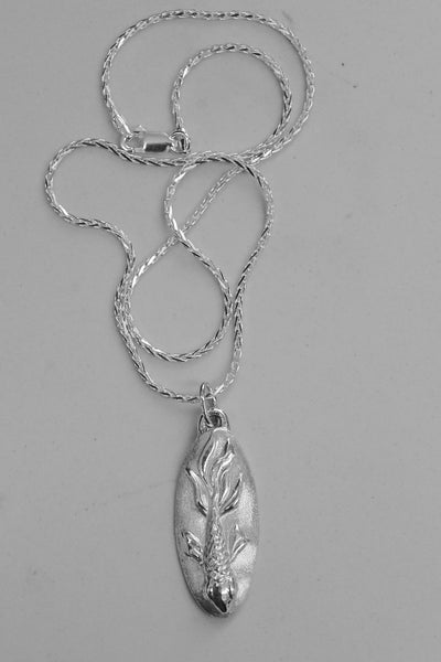 Playing Koi - Sterling silver Koi Fish pendant/necklace
