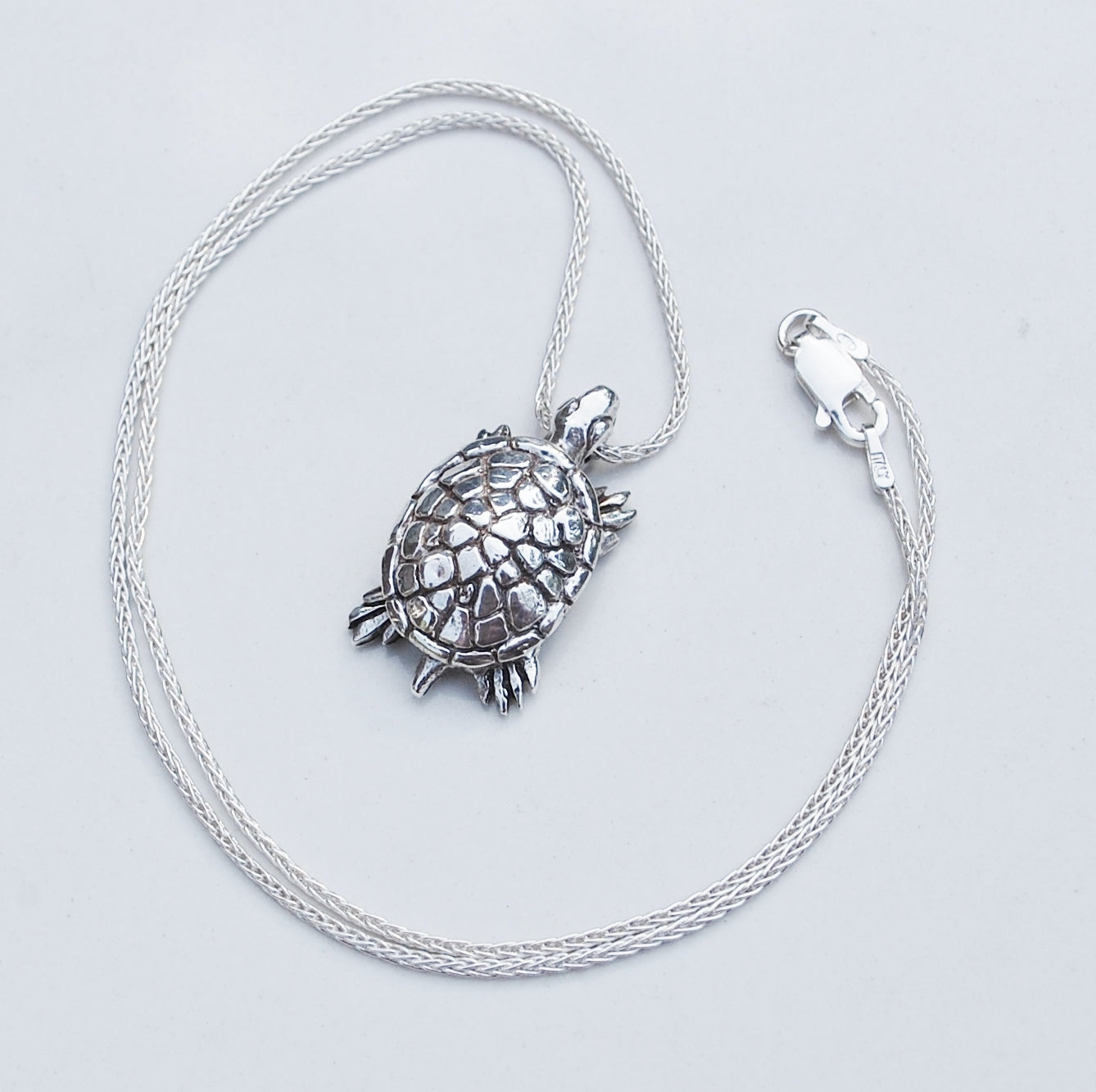 Slow and Steady - Sterling silver tortoise pendant/necklace